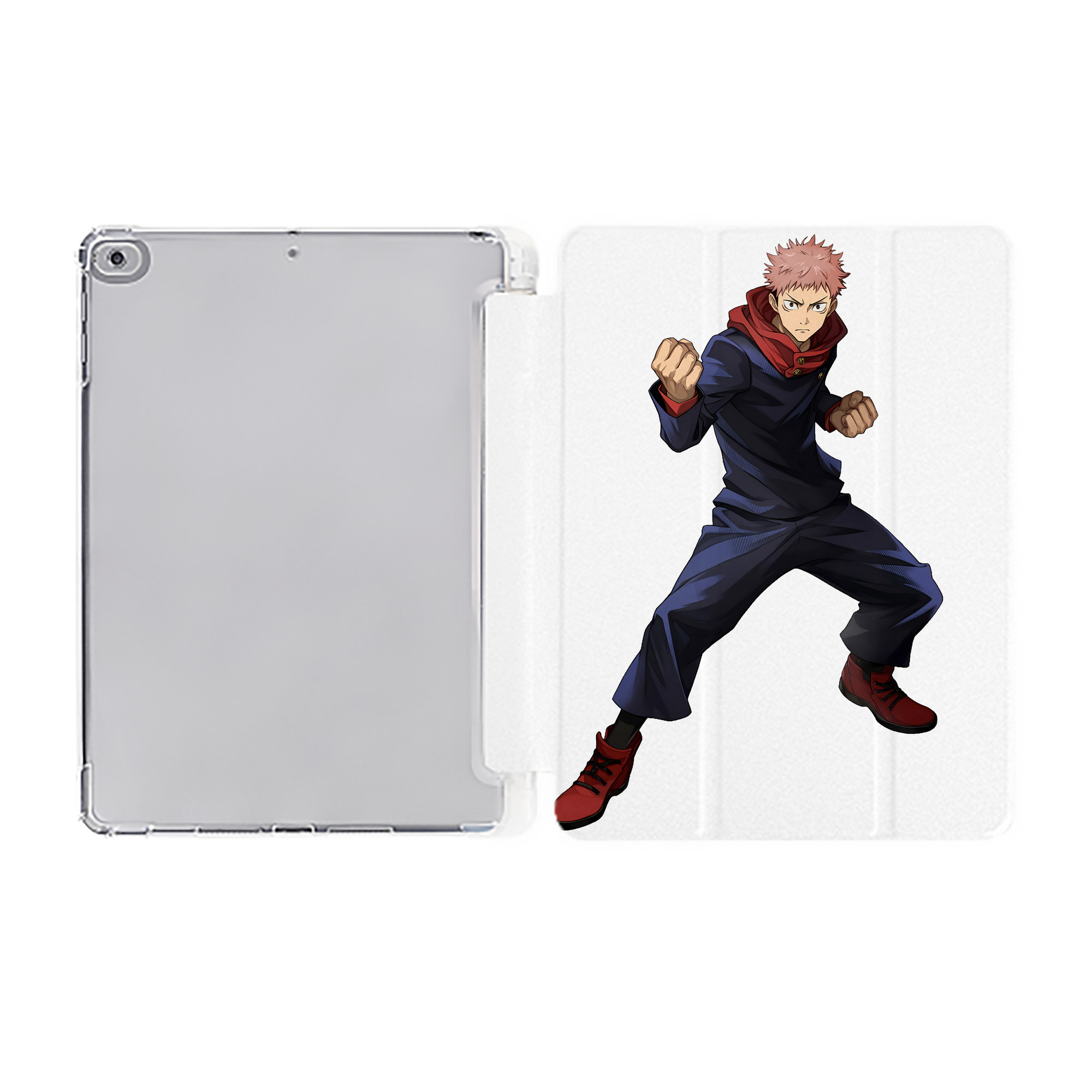（画像用） 呪術廻戦 Jujutsu Kaisen IPad ケース ペン収納付き 三つ折りスタンド PUレザー×シリコン 対応機種9.5/10.5/10.9インチ